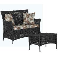 1 Sofá E Mesa Igapó Alumínio Preta Corda Náutica E6 Trama Preto - 1