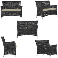 1 Sofá E Mesa Igapó Alumínio Preta Corda Náutica E7 Trama Preto - 7