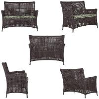 1 Sofá E Mesa Igapó Alumínio Preta Corda Náutica E5 Trama Marrom - 2