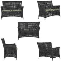 1 Sofá E Mesa Igapó Alumínio Preta Corda Náutica E5 Trama Preto - 6