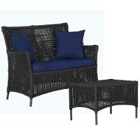 1 Sofá E Mesa Igapó Alumínio Preta Corda Náutica E10 Trama Preto - 8