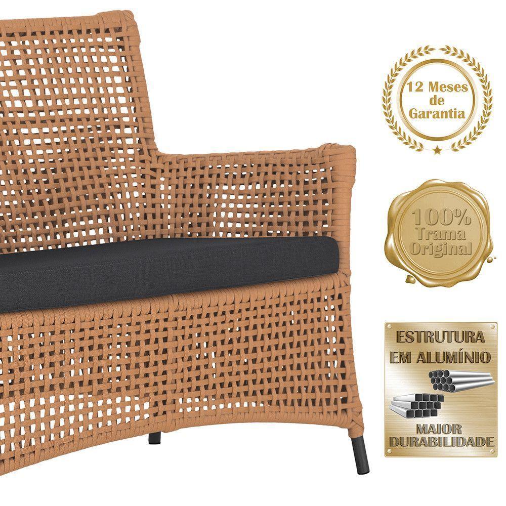 1 Sofá E Mesa Igapó Alumínio Preta Corda Náutica E11 Trama Terra Cota - 4