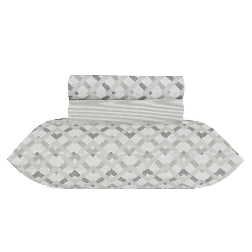 Jogo De Cama Duplo Casal 140 Fios Jade Realce Premium Sultan - 5