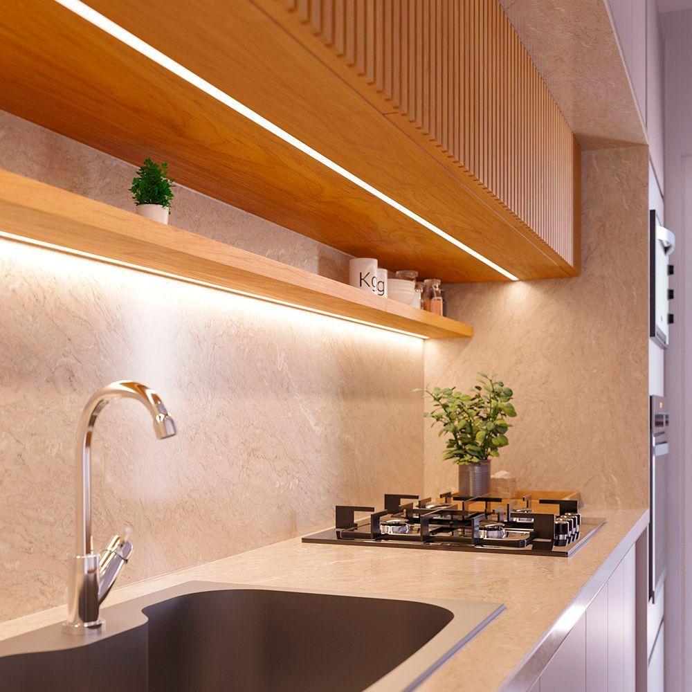 Perfil De Embutir - Sobrepor Para Fita Led Blumenau Line Easy Marcenaria 17mm Com 2 Metros Branco Fosco - 3