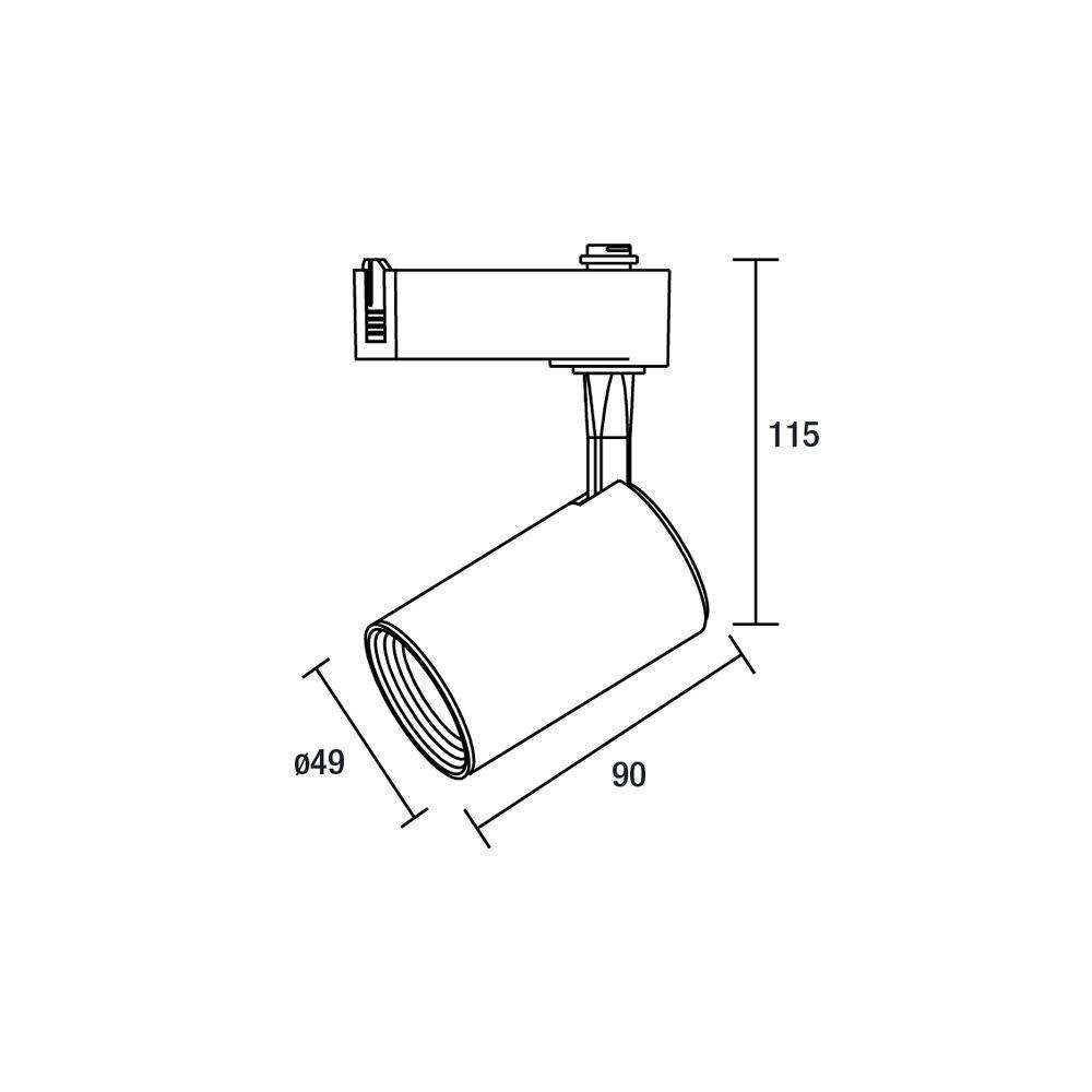 Spot Direcionável Para Trilho Eletrificado Blumenau Led Up 5w Bivolt Preto 3000k Luz Amarela - 3