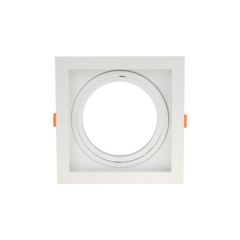 Spot De Embutir Recuado Blumenau Clean Para Lâmpada Ar111 E27 Quadrado Bivolt Branco - 1