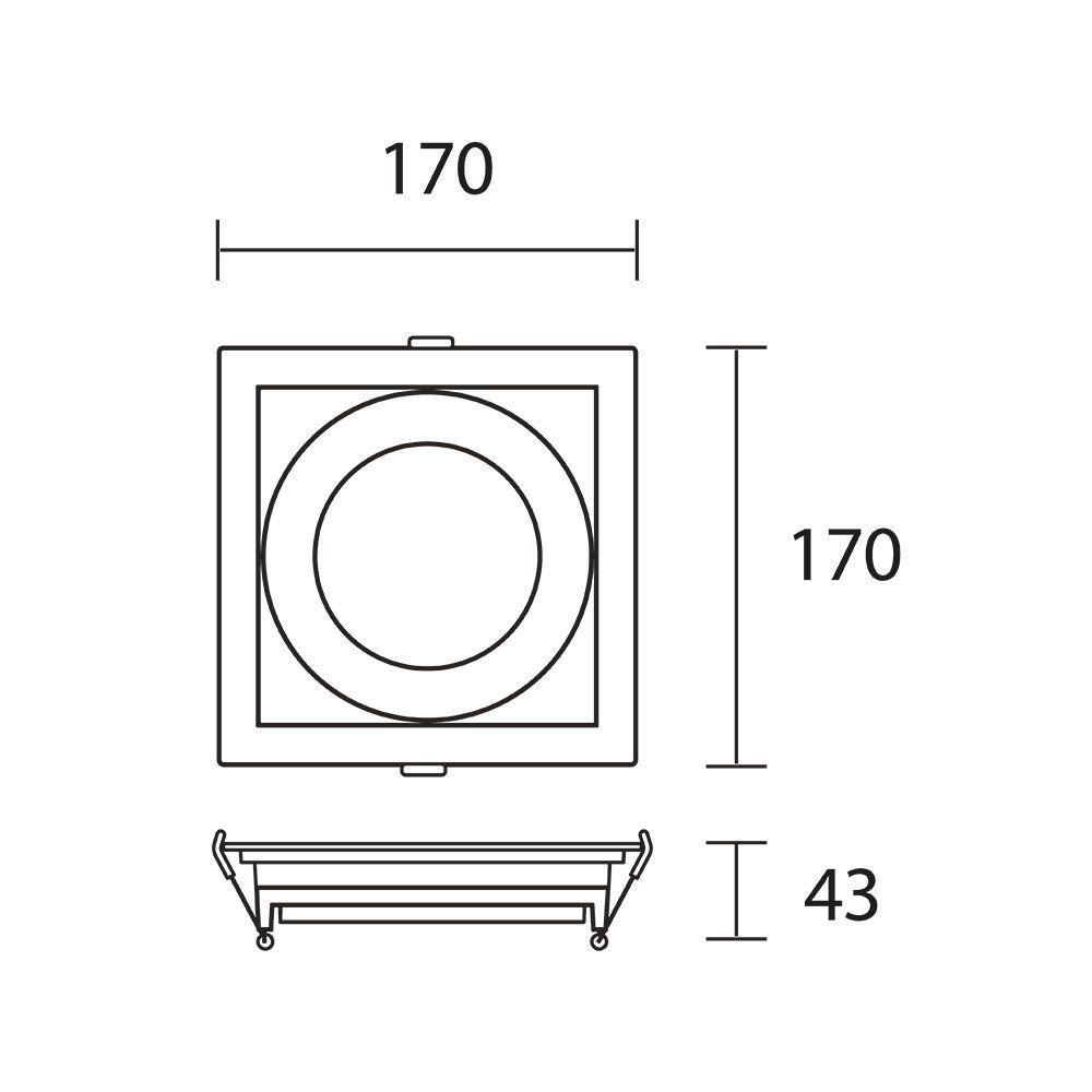 Spot De Embutir Recuado Blumenau Clean Para Lâmpada Ar111 E27 Quadrado Bivolt Branco - 2