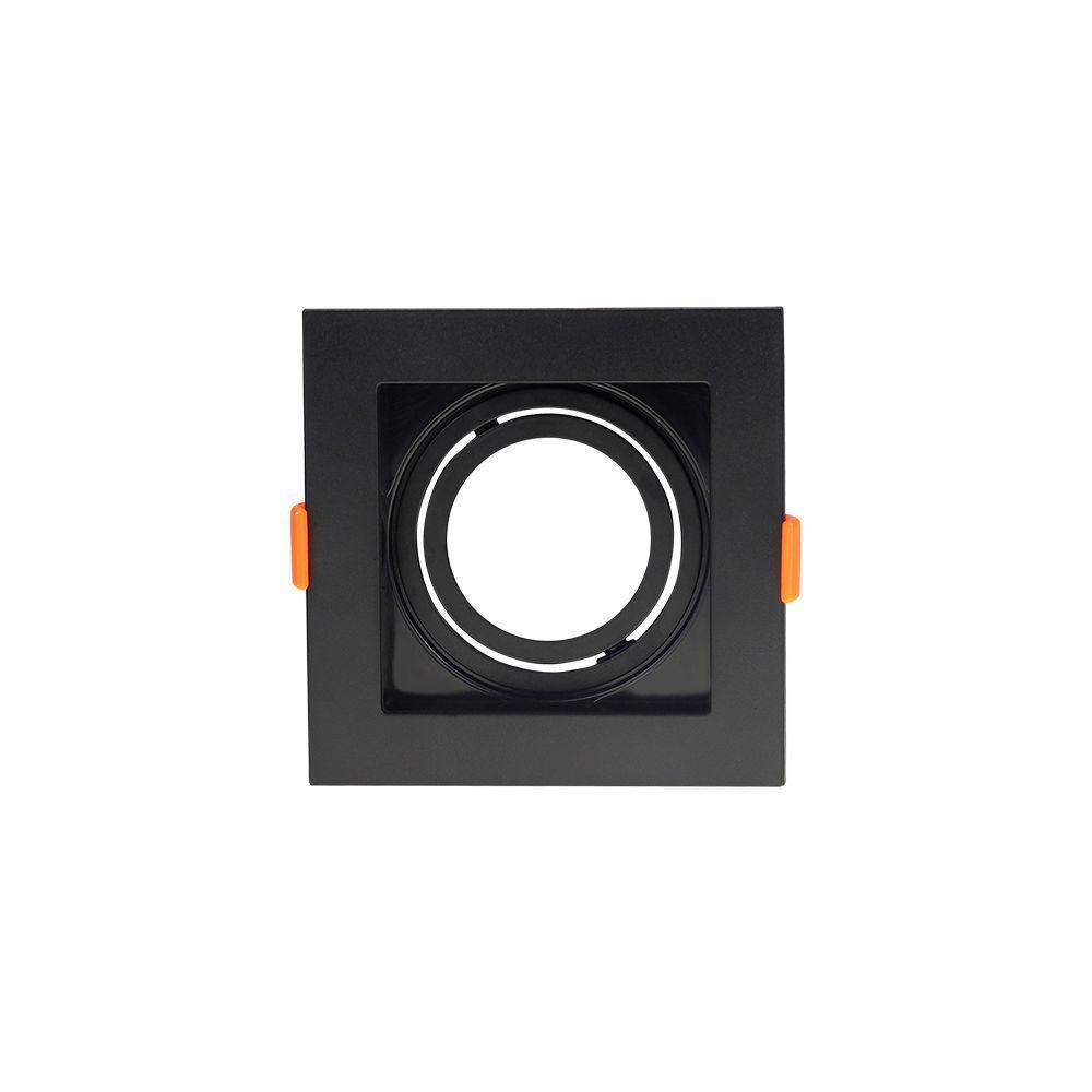 Spot De Embutir Recuado Blumenau Clean Para Lâmpada Mr16 Gu10 Quadrado Bivolt Preto - 1