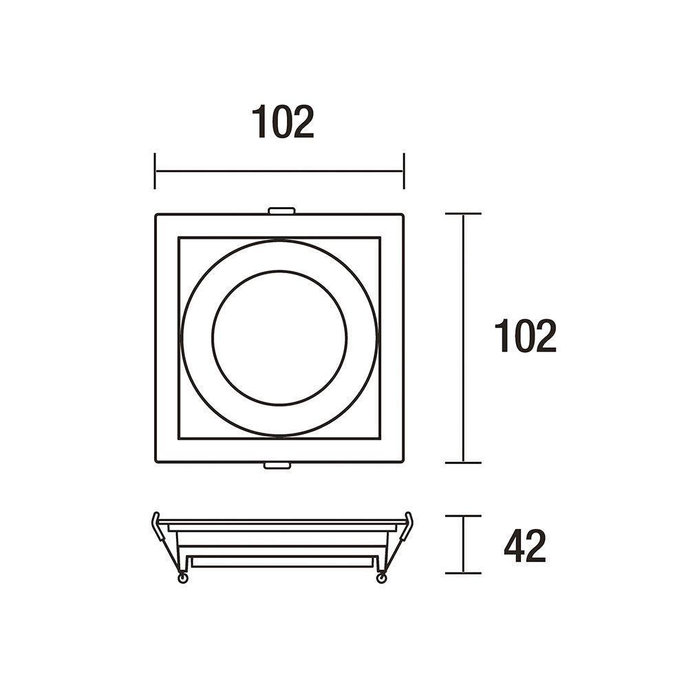 Spot De Embutir Recuado Blumenau Clean Para Lâmpada Mr16 Gu10 Quadrado Bivolt Preto - 2