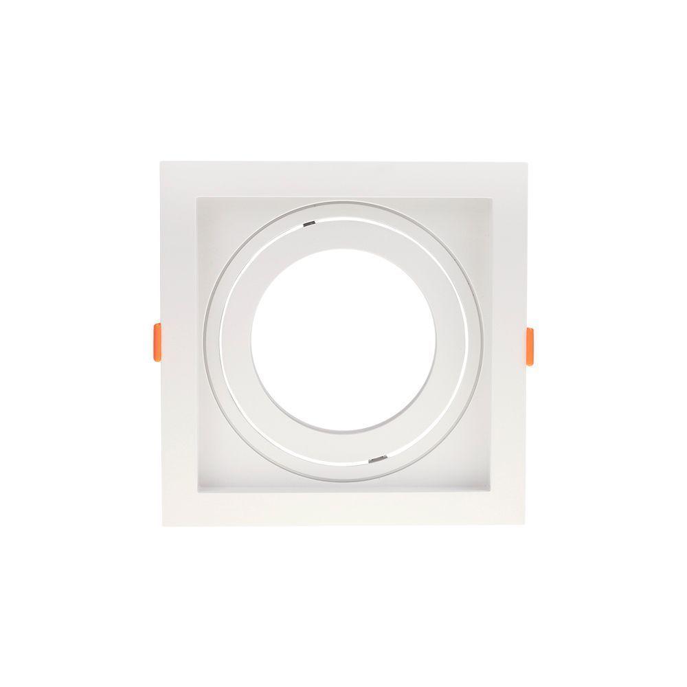 Spot De Embutir Recuado Blumenau Clean Para Lâmpada Par 30 E27 Quadrado Bivolt Branco - 1