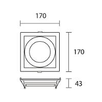 Spot De Embutir Recuado Blumenau Clean Para Lâmpada Par 30 E27 Quadrado Bivolt Branco - 2