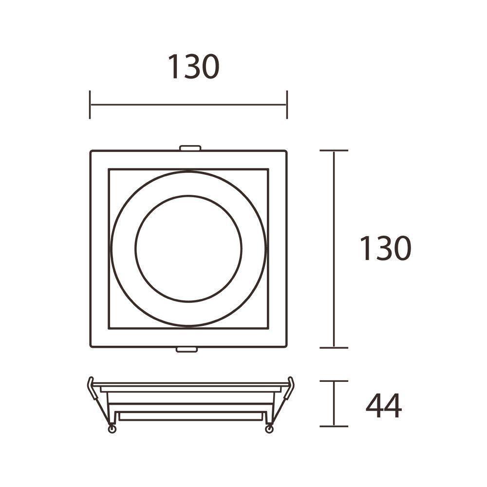 Spot De Embutir Recuado Blumenau Clean Para Lâmpada Ar70 E27 Quadrado Bivolt Branco - 2