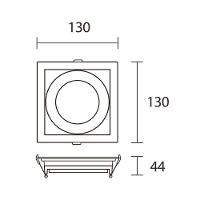 Spot De Embutir Recuado Blumenau Clean Para Lâmpada Ar70 E27 Quadrado Bivolt Branco - 2