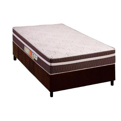 Conjunto Box Solteiro: Colchão Anatômico Polar D28 Orthoface Vip Brown + Base Crc Suede Brown (88x188)