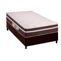 Conjunto Box Solteiro: Colchão Anatômico Polar D28 Orthoface Vip Brown + Base Crc Suede Brown (88x188) - 1