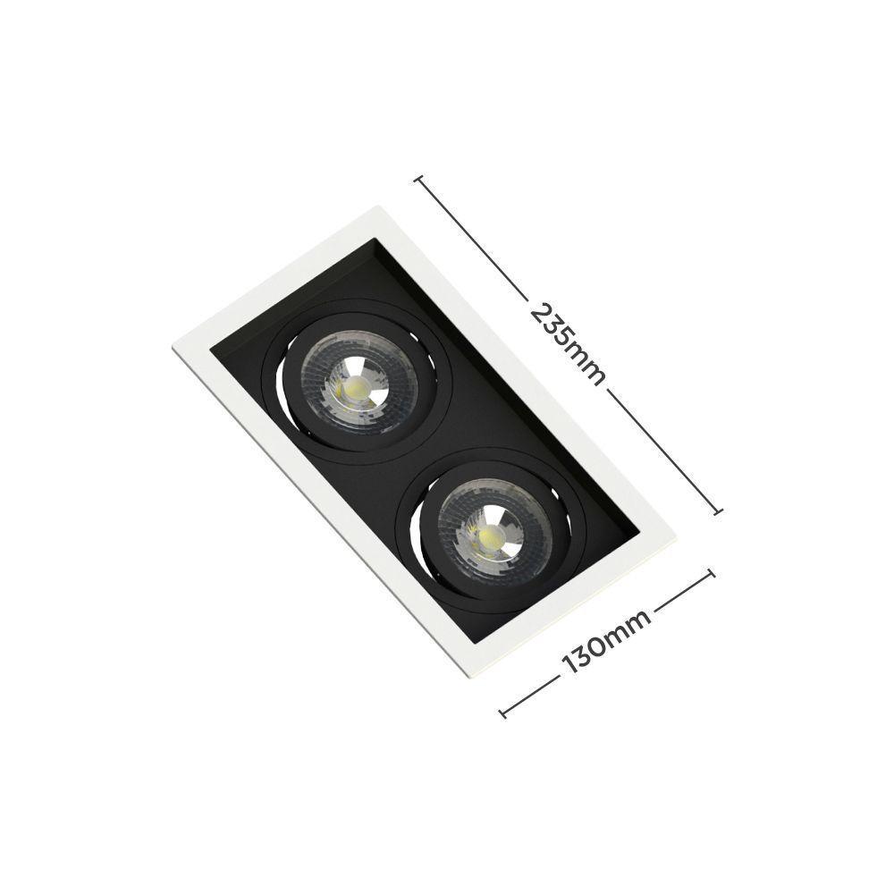 Spot Embutir Recuado Save Energy 2 Lâmpadas Par 20 Bivolt Branco/preto - 2