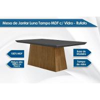 Sala De Jantar Completa Luna Tampo Madeirado C- Vidro Canto Curvo 180x90 E 6 Cadeiras Amsterdã Imbuia-veludo Creme-pérola - Rufato - 5