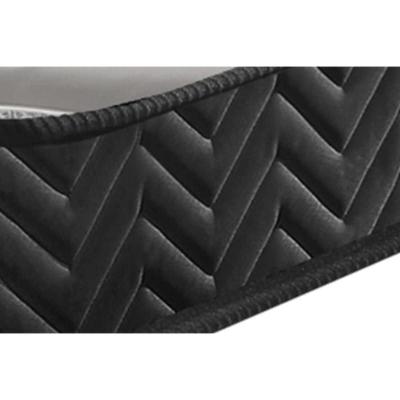 Conjunto Box Solteiro Colchão Espuma Paropas D45 Pasquale Wave Black + Base Crc Suede Black (78x188)