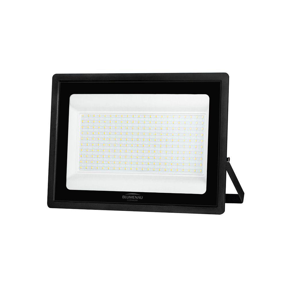 Refletor Blumenau Led Tech Pro 150w Preto Bivolt 3000k Luz Amarela - 1