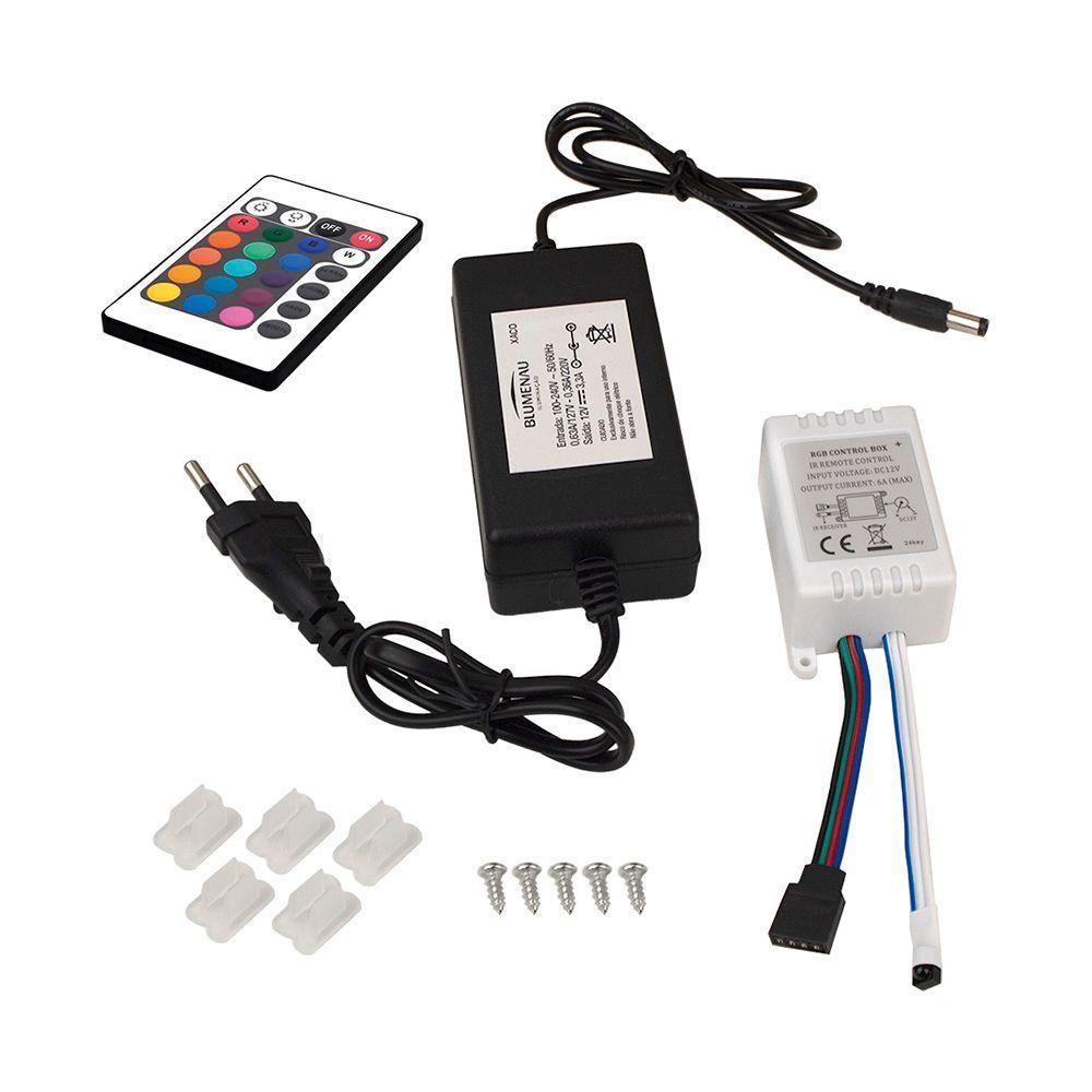 Fita De Led Blumenau Neon Slim Rgb Com 5 Metros Ip65 96 Leds/m 8w 12v Rgb - 3