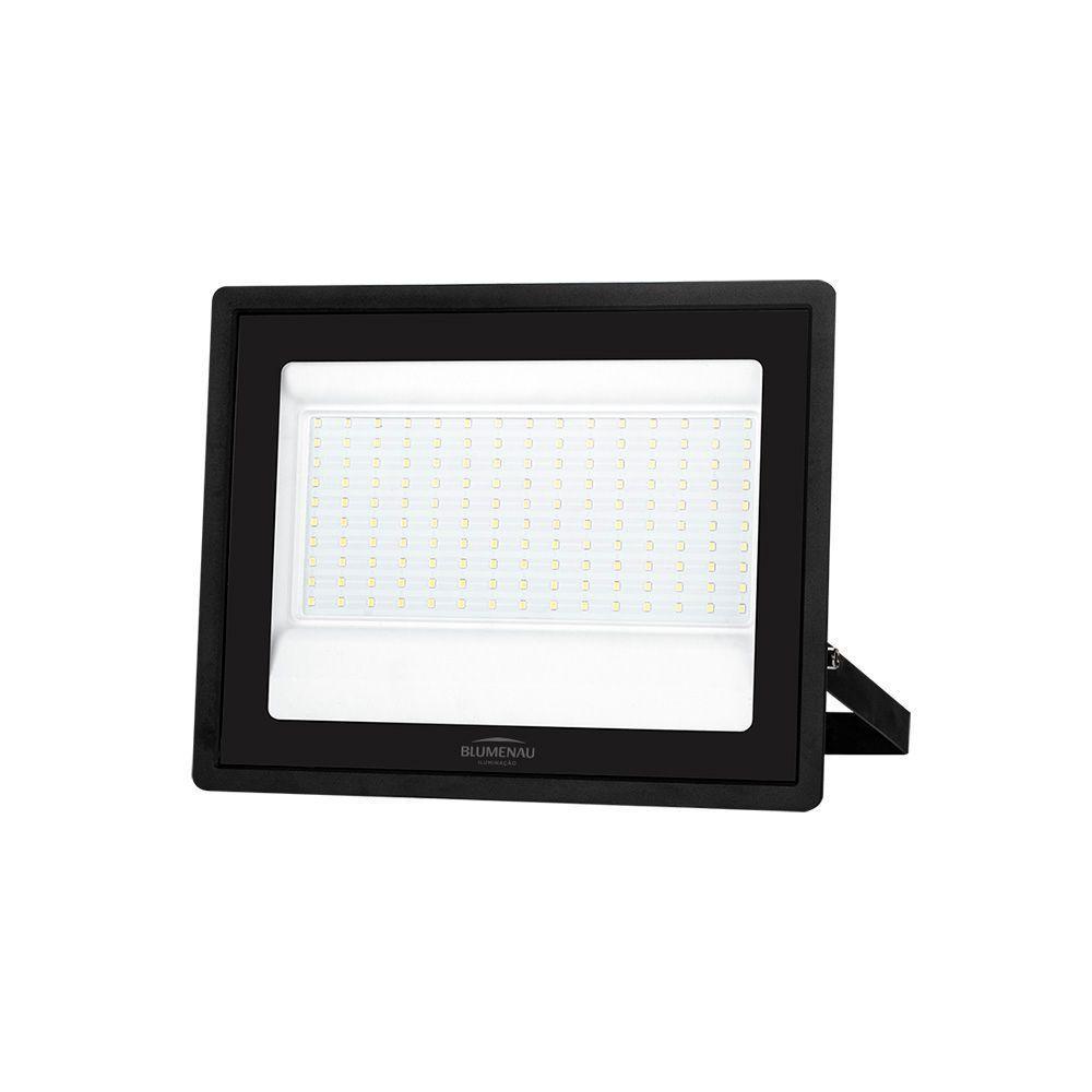Refletor Blumenau Led Tech Pro 150w Preto Bivolt 3000k Luz Amarela - 1