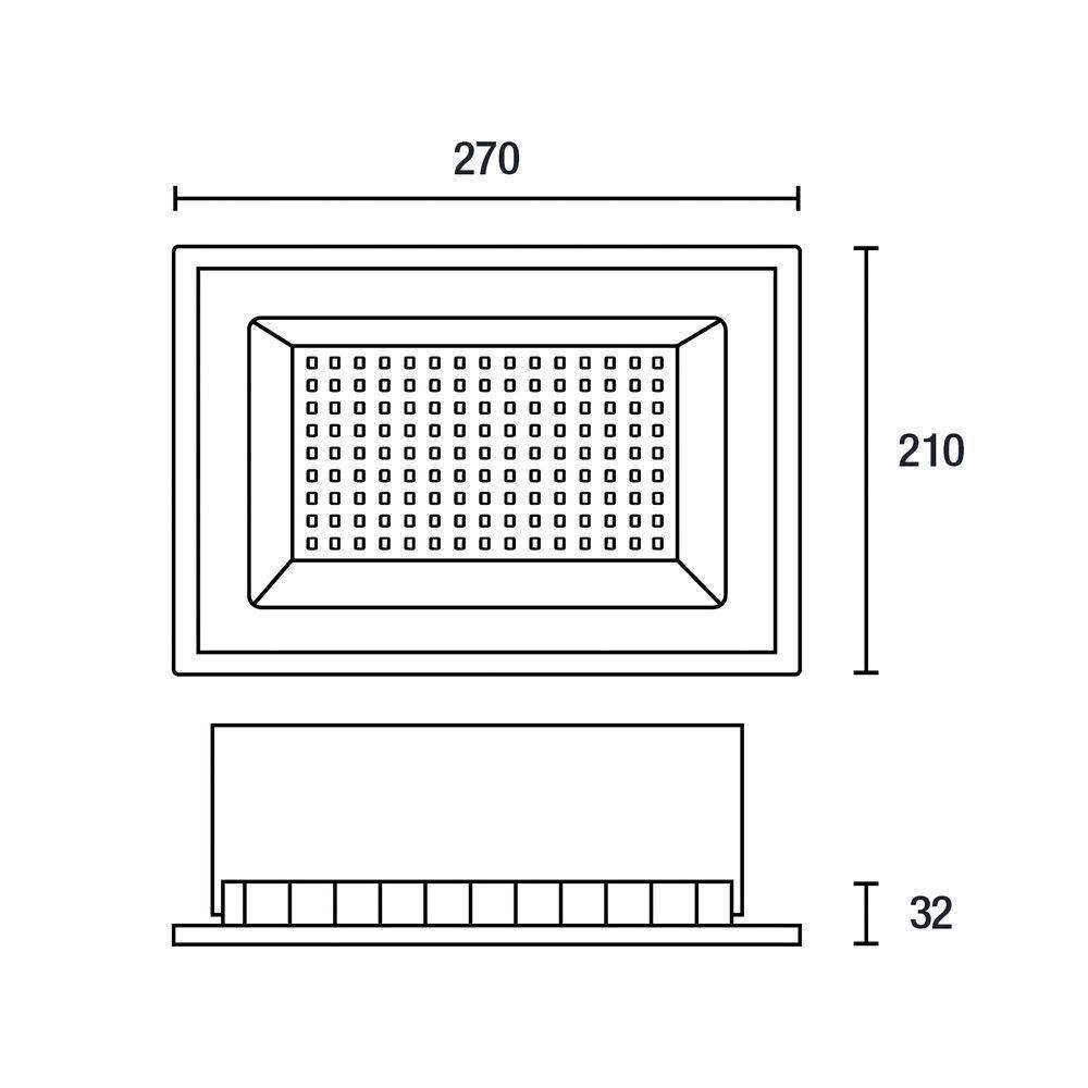 Refletor Blumenau Led Tech Pro 150w Preto Bivolt 3000k Luz Amarela - 2