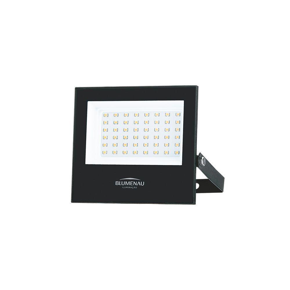 Refletor Blumenau Led Play 50w Preto Bivolt 3000k Luz Amarela - 1