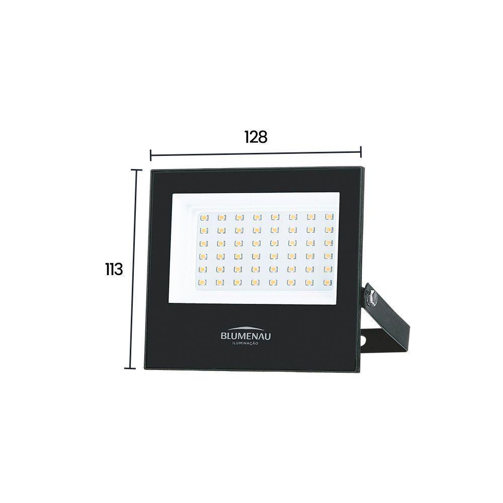 Refletor Blumenau Led Play 50w Preto Bivolt 3000k Luz Amarela - 2