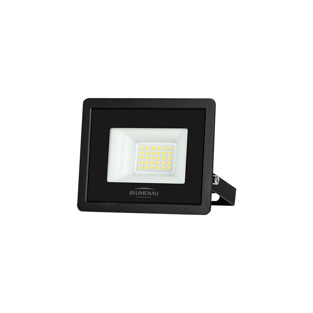 Refletor Blumenau Led Tech Pro 30w Preto Bivolt 3000k Luz Amarela - 1