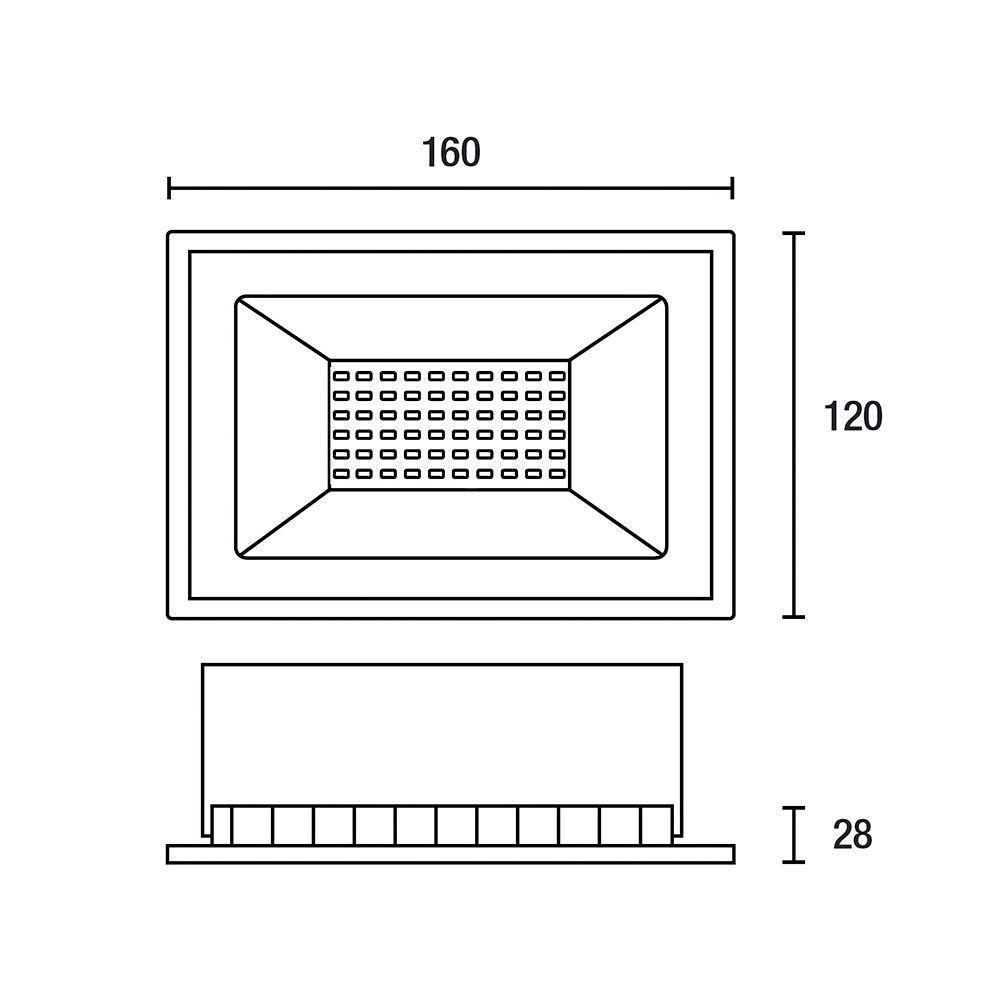 Refletor Blumenau Led Tech Pro 50w Preto Bivolt 6500k Luz Branca - 2
