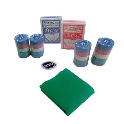 Kit De Poker Completo 108 Cartas E 100 Fichas E Toalha De Mesa