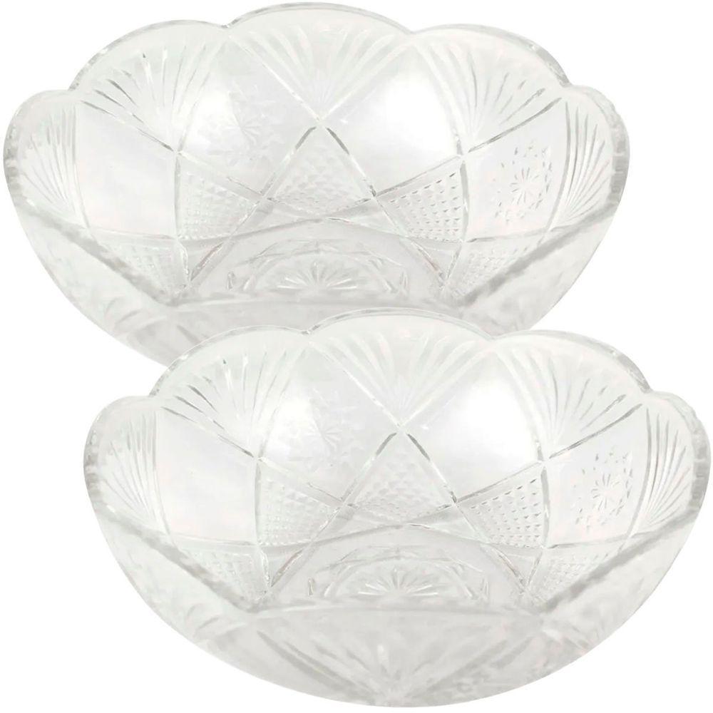 Kit 6 Saladeira Redonda Bowl Vidro Transparente 2,5l 23,5cm - 1