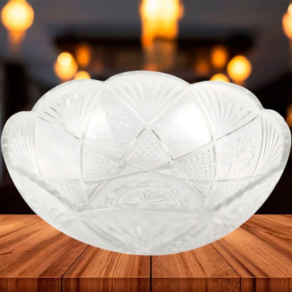 Kit 6 Saladeira Redonda Bowl Vidro Transparente 2,5l 23,5cm - 5