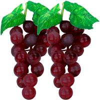 Kit 12 Cachos Fruta Artificial Uva Roxa De Silicone De 10cm - 1