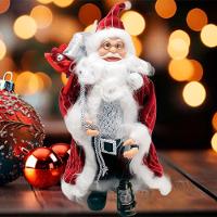 Decoração Papai Noel Com Casaco Lampião Saco Presentes 30cm - 2