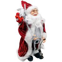 Decoração Papai Noel Com Casaco Lampião Saco Presentes 30cm - 5