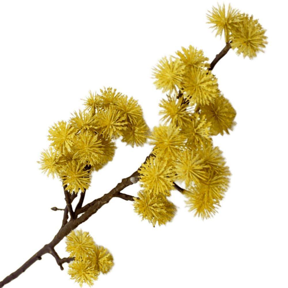 Kit 4 Plantas Artificial Mamonas Amarelo Escuro Enfeite 70cm - 4