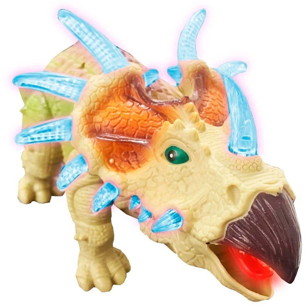 Dinossauro Elétrico Tricerátops Com Movimento Luz Leds E Som - 3