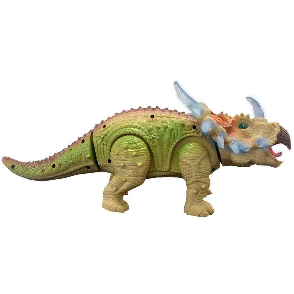 Dinossauro Elétrico Tricerátops Com Movimento Luz Leds E Som - 4