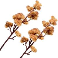 Kit 4 Plantas Artificiais Enfeite Jardim Mamonas Marrom 70cm - 1