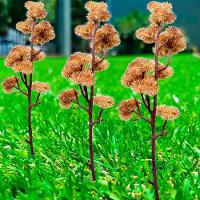 Kit 4 Plantas Artificiais Enfeite Jardim Mamonas Marrom 70cm - 2