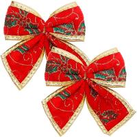 Kit 24 Enfeite Laços Vermelho Natalino árvore Natal De 12cm - 3