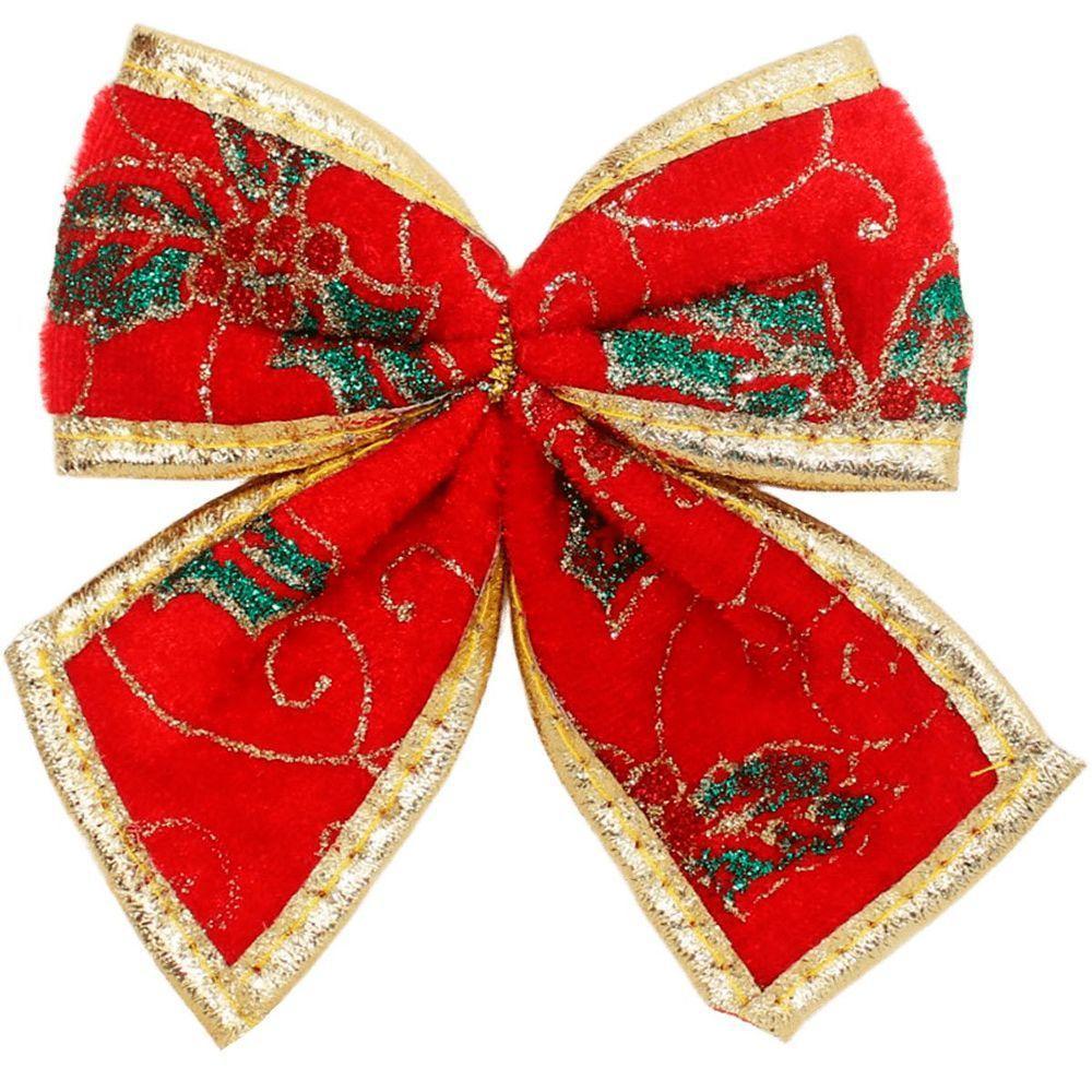 Kit 20 Enfeite Laços Vermelho Natalino árvore Natal De 12cm - 3