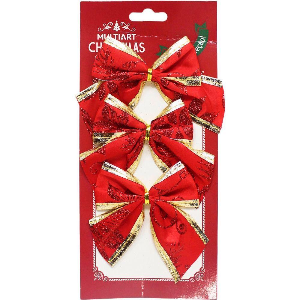 Kit 30 Enfeite Laços Vermelho Natalino árvore Natal De 10cm - 1