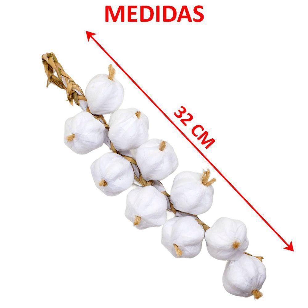 Kit 2 Enfeite Réstia Trança Cebola Alho Artificial Artesanal - 2