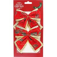 Kit 8 Enfeite Laços Vermelho Natalino árvore Natal De 12cm - 1