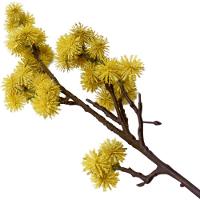 Kit 2 Plantas Artificial Mamonas Amarelo Escuro Enfeite 70cm - 3