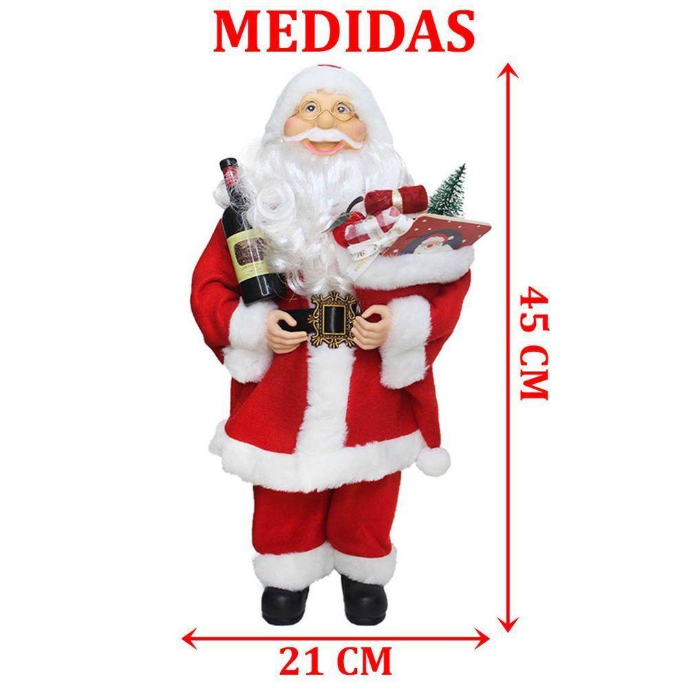 Decoração Papai Noel Tradicional Presentes Gorro Natal 45cm - 4