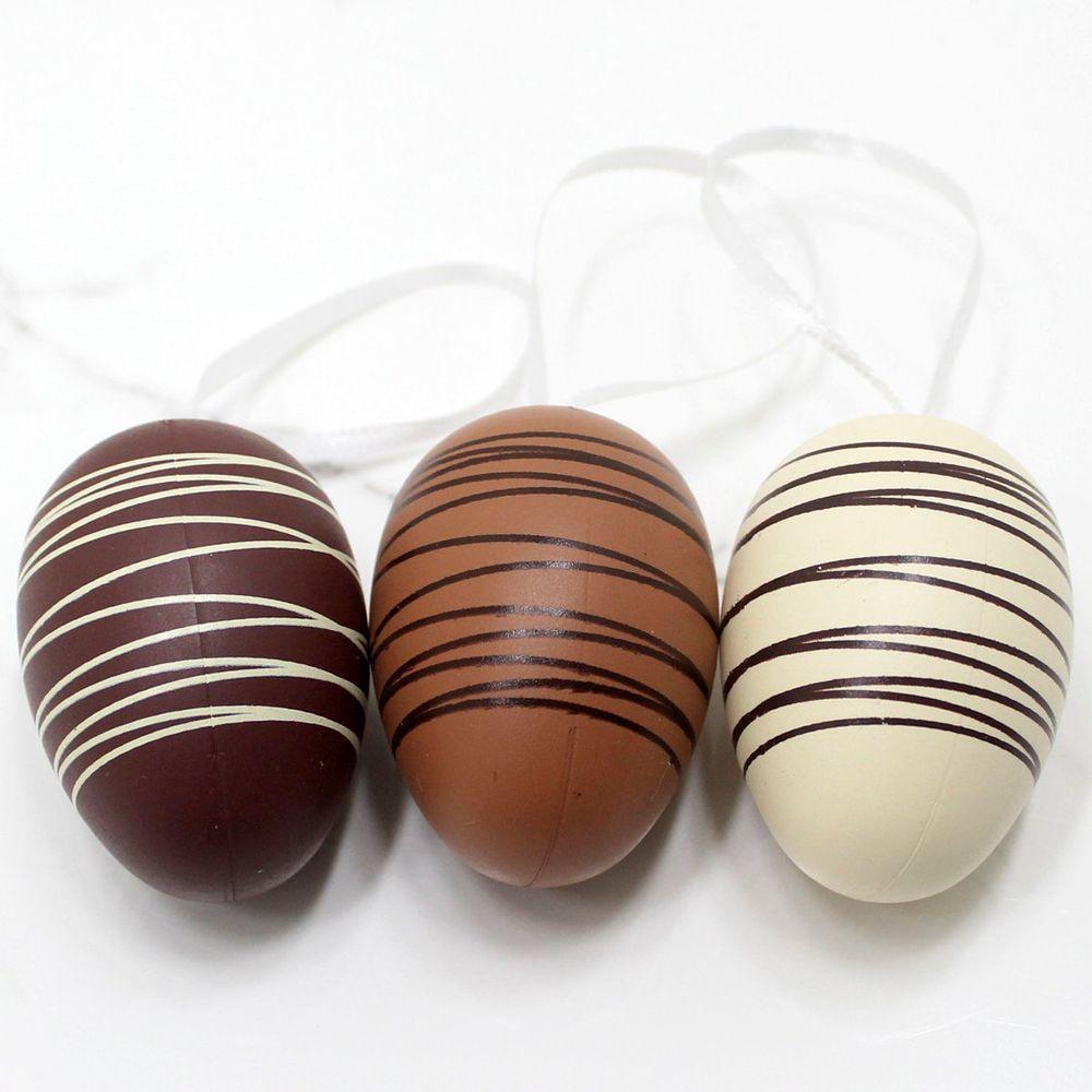 Kit 24 Pendente Ovos Páscoa Coelho Decorativo Enfeite 6x4cm - 3