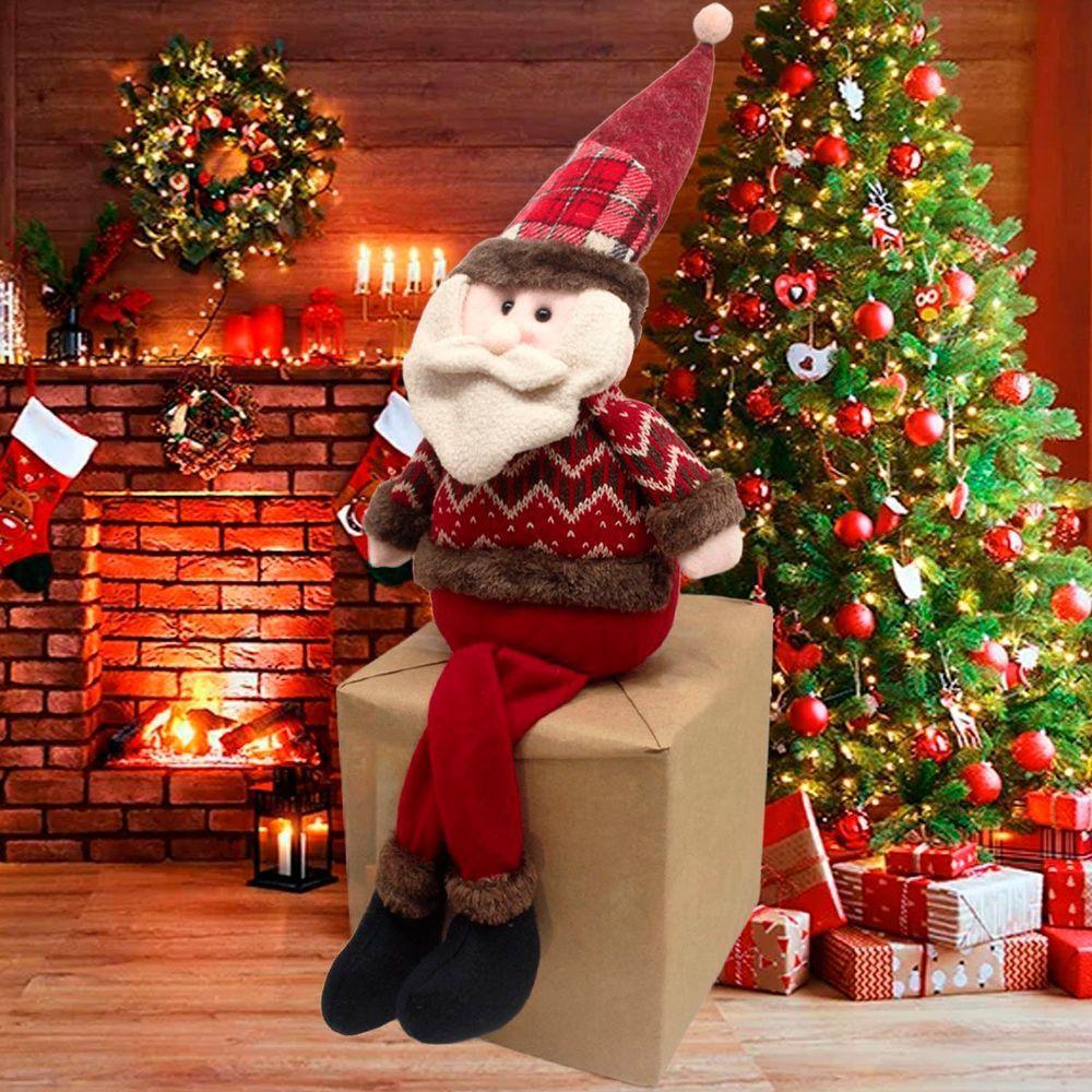 Decoração Boneco Natalino Papai Noel Com Pernas Moles 60cm - 2
